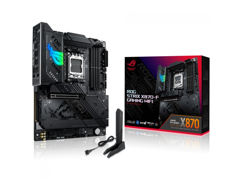 Placa Mãe Asus ROG Strix X870-F Gaming WiFi, Chipset X870, AMD AM5, ATX, DDR5, 90MB1IV0-M0EAY0