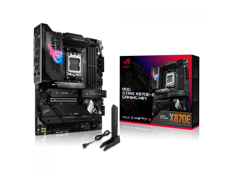 Placa Mãe Asus ROG Strix X870E-E Gaming WiFi, Chipset X870E, AMD AM5, ATX, DDR5