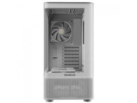 Gabinete Gamer Gamdias Atlas E1 WH, Mid Tower, Display Digital, Vidro Temperado, ATX, White, Sem Fonte, Com 3 Fans ARGB