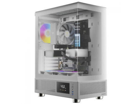 Gabinete Gamer Gamdias Talos E3 Mesh WH, Vidro Temperado, Mid Tower, ATX, Sem Fonte, Com 3 Fans ARGB, Branco