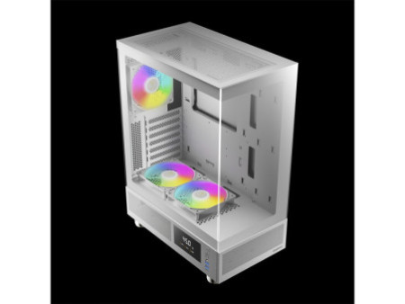 Gabinete Gamer Gamdias Talos E3 Mesh WH, Vidro Temperado, Mid Tower, ATX, Sem Fonte, Com 3 Fans ARGB, Branco