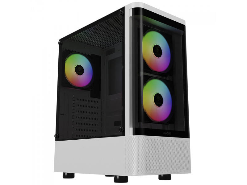 Gabinete Gamer Gamdias Talos E3 CG, Mid Tower, Vidro Temperado, ATX, Com 3 Fans ARGB, Preto