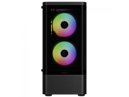 Gabinete Gamer Gamdias Aura GC5, Mid Tower, Vidro Temperado, Display Digital, ATX, Sem Fonte,Com 3 Fans ARGB, Preto