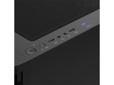 Gabinete Gamer Gamdias Aura GC5, Mid Tower, Vidro Temperado, Display Digital, ATX, Sem Fonte,Com 3 Fans ARGB, Preto