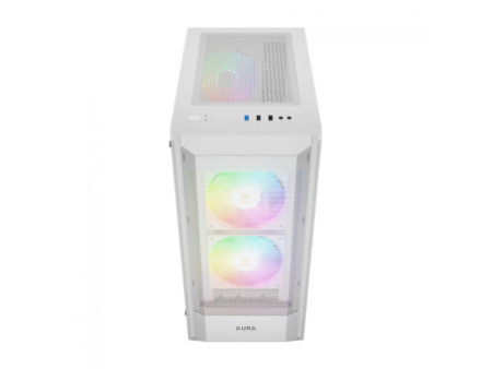 Gabinete Gamer Gamdias Aura GC6 ARGB, Vidro Temperado, ATX, Mid Tower, Com 3 Fans, Sem Fonte, Black