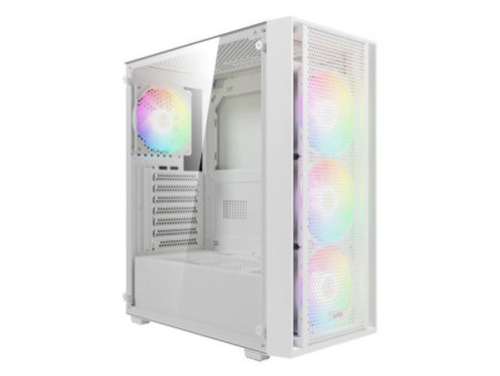 Gabinete Gamer Gamdias Atlas M1 WH, Mid Tower, Vidro Temperado, ATX, White, Sem Fonte, Com 3 Fans ARGB