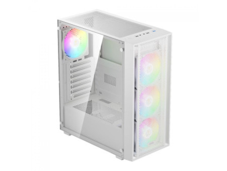 Gabinete Gamer Gamdias Atlas M1 WH, Mid Tower, Vidro Temperado, ATX, White, Sem Fonte, Com 3 Fans ARGB