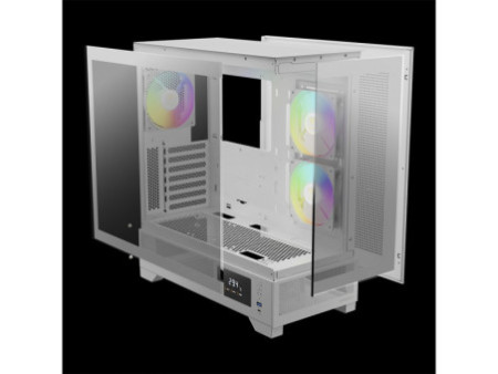 Gabinete Gamer Gamdias Argus E4 Elite, RGB, Mid Tower, Vidro Temperado, White, Sem fonte, Com 1 Fan