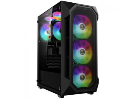 Gabinete Gamer Gamdias Aura GC2 Elite ARGB, Vidro Temperado, ATX, Mid Tower, Com 4 Fans, Sem Fonte, Black
