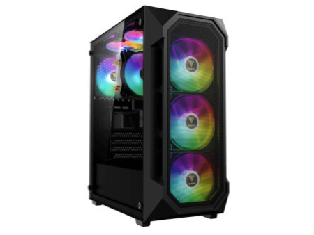 Gabinete Gamer Gamdias Aura GC2 Elite, Vidro Temperado, ATX, Mid Tower, RGB, Com 4 Fans, Sem Fonte, Black