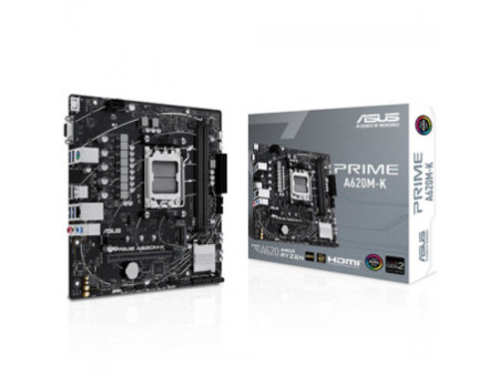 Placa Mãe Asus Prime A620M-K, Chipset A620, AMD AM5, MATX, DDR5, 90MB1F40-M0EAY0
