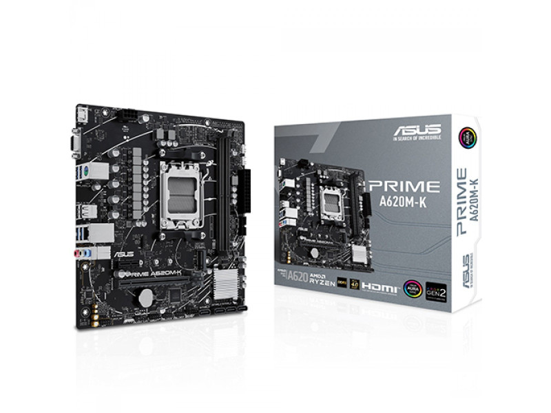 Placa Mãe Asus Prime A620M-K, Chipset A620, AMD AM5, MATX, DDR5, 90MB1F40-M0EAY0