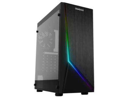 Gabinete Gamer Gamdias Talos M1A, Mid Tower, Vidro Temperado, Black, Sem fonte, Com 2 Fans ARGB