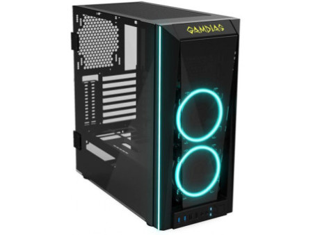 Gabinete Gamer Gamemax Optical G510, Mid Tower, Com 3 Fans, Vidro Temperado, Black, Sem Fonte