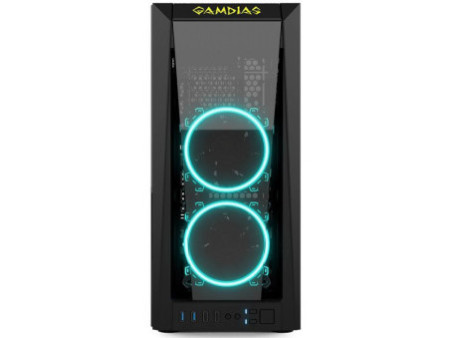 Gabinete Gamer Gamemax Optical G510, Mid Tower, Com 3 Fans, Vidro Temperado, Black, Sem Fonte