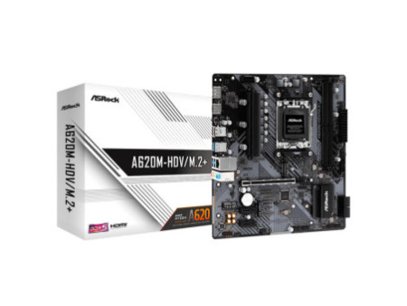 Placa Mãe ASRock A620M-HDV/M.2+, Chipset A620, AMD AM5, M-ATX, DDR5, 90-MXBLK0-A0UAYZ