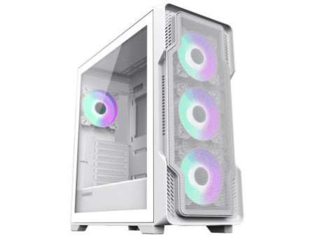 Gabinete Gamer Gamemax Hype White, Cube Design, Mid Tower, ATX, Vidro Temperado, Branco, Sem Fan