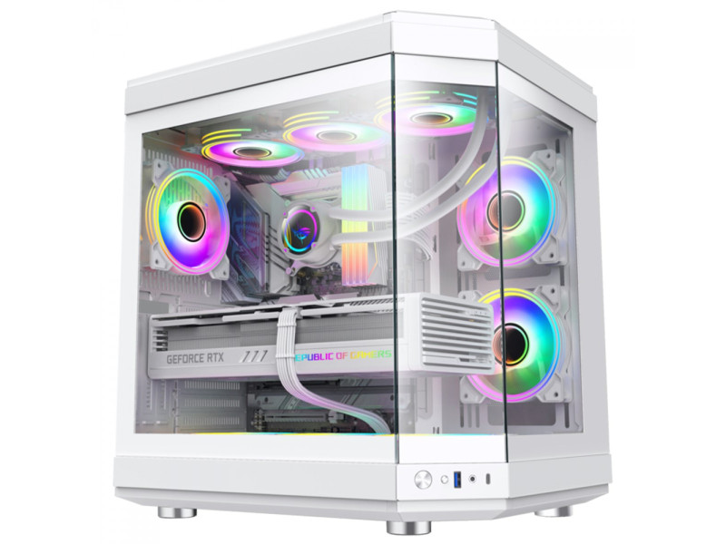 Gabinete Gamer Gamemax Hype Black, Cube Design, Mid Tower, ATX, Vidro Temperado, Preto, Sem Fan Gabinete Gamer Gamemax Hype Black, Cube Design, Mid Tower, ATX, Vidro Temperado, Preto, Sem Fan