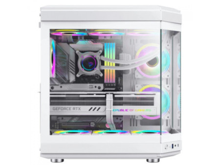 Gabinete Gamer Gamemax Hype Black, Cube Design, Mid Tower, ATX, Vidro Temperado, Preto, Sem Fan