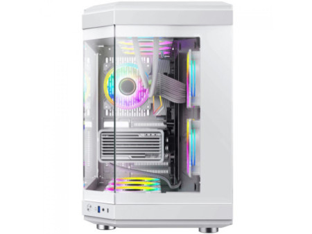 Gabinete Gamer Gamemax Hype Black, Cube Design, Mid Tower, ATX, Vidro Temperado, Preto, Sem Fan