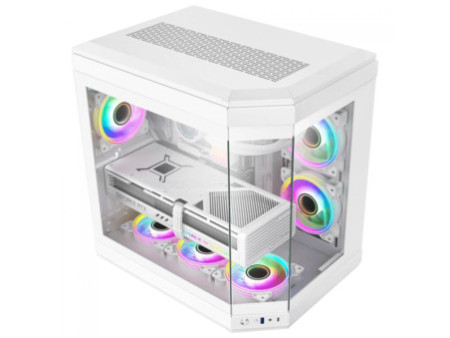 Gabinete Gamer Gamemax Hype Black, Cube Design, Mid Tower, ATX, Vidro Temperado, Preto, Sem Fan