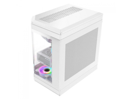 Gabinete Gamer Gamemax Hype Black, Cube Design, Mid Tower, ATX, Vidro Temperado, Preto, Sem Fan