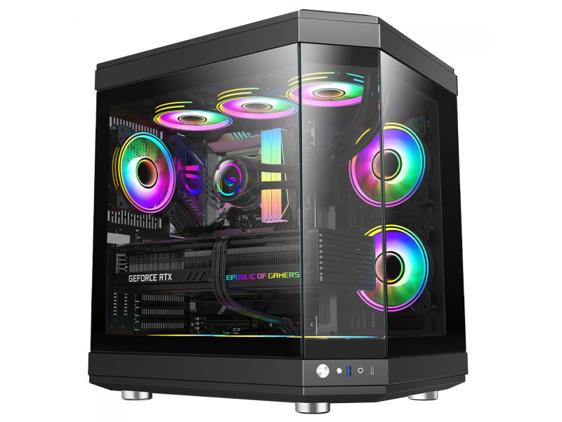 Gabinete Gamer Gamemax Vista White, Mid Tower, ATX, Vidro Temperado, Branco, Sem Fonte, Sem Fan Gabinete Gamer Gamemax Vista White, Mid Tower, ATX, Vidro Temperado, Branco, Sem Fonte, Sem Fan