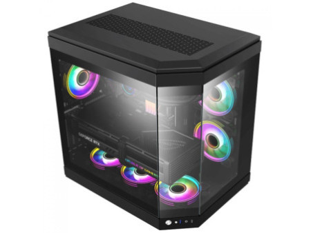 Gabinete Gamer Gamemax Vista White, Mid Tower, ATX, Vidro Temperado, Branco, Sem Fonte, Sem Fan