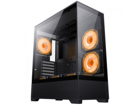 Gabinete Gamer Gamemax Quest Black, Mid Tower, E-ATX, Vidro Temperado, Preto, Sem Fonte, Sem Fan