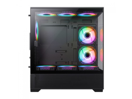 Gabinete Gamer Gamemax Quest Black, Mid Tower, E-ATX, Vidro Temperado, Preto, Sem Fonte, Sem Fan