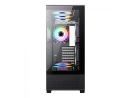 Gabinete Gamer Gamemax Quest Black, Mid Tower, E-ATX, Vidro Temperado, Preto, Sem Fonte, Sem Fan