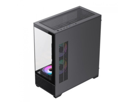 Gabinete Gamer Gamemax Quest Black, Mid Tower, E-ATX, Vidro Temperado, Preto, Sem Fonte, Sem Fan