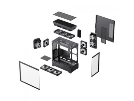 Gabinete Gamer Gamemax Quest Black, Mid Tower, E-ATX, Vidro Temperado, Preto, Sem Fonte, Sem Fan