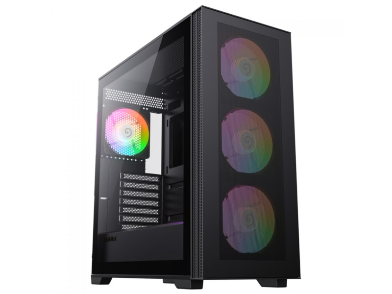 Gabinete Gamer Gamemax Siege Black, Mid Tower, EATX, Vidro Temperado, Preto, Sem Fonte, Sem Fan