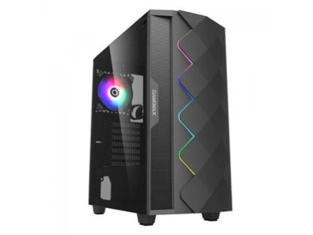 Gabinete Gamer Gamemax Draco XD, Mid Tower, Vidro Temperado, RGB, Black, ATX, Sem Fonte, Com 3 Fans, 3603 V2