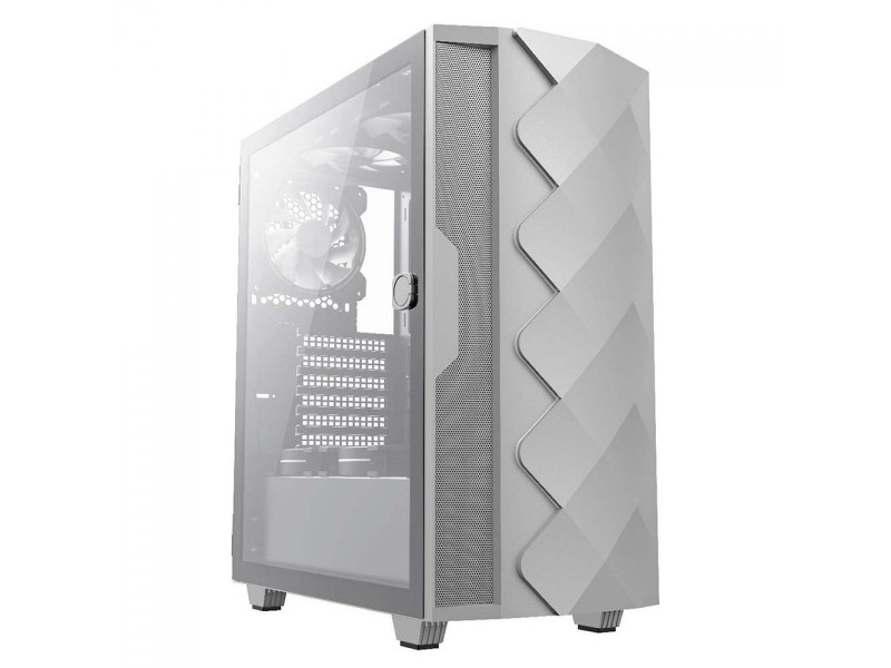 Gabinete Gamer Gamemax Revolt 3606, RGB, Mid Tower, Vidro Temperado, White/Black, Sem Fonte, Com 3 Fans
