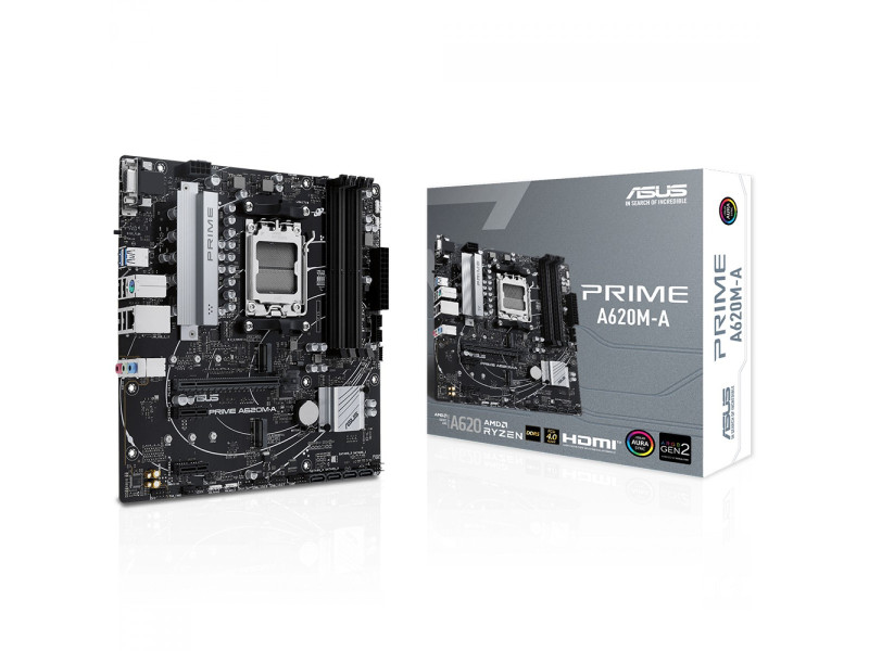Placa Mãe Asus Prime A620M-A, Chipset A620, AMD AM5, MATX, DDR5, 90MB1F10-M0EAY0