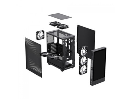 Gabinete Gamer Gamemax Revolt 3606, RGB, Mid Tower, Vidro Temperado, White, Sem Fonte, Com 3 Fans