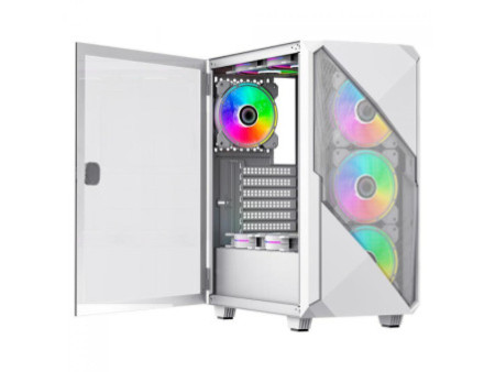 Gabinete Gamer Gamemax Brufen C1 Black, Mid Tower, Com 3 Fans, Vidro Temperado, Sem Fonte