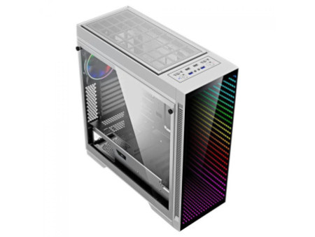 Gabinete Gamer Gamemax Precision, ARGB, 8808, White, Mid Tower, Vidro Temperado, E-ATX, Sem Fonte, Com 2 Fans