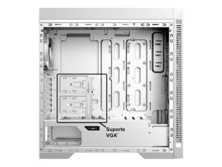Gabinete Gamer Gamemax Precision, ARGB, 8808, White, Mid Tower, Vidro Temperado, E-ATX, Sem Fonte, Com 2 Fans