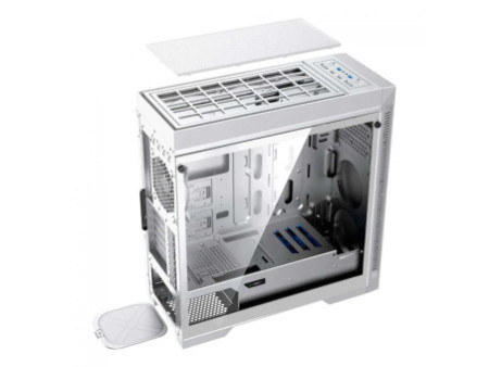 Gabinete Gamer Gamemax Precision, ARGB, 8808, White, Mid Tower, Vidro Temperado, E-ATX, Sem Fonte, Com 2 Fans