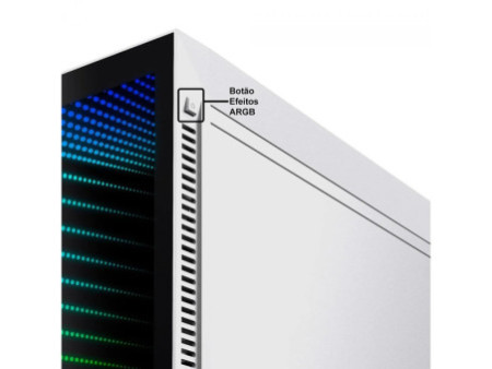 Gabinete Gamer Gamemax Precision, ARGB, 8808, White, Mid Tower, Vidro Temperado, E-ATX, Sem Fonte, Com 2 Fans