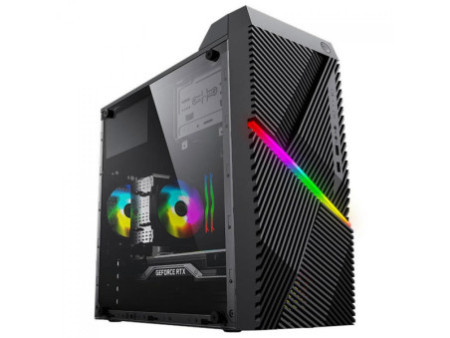 Gabinete PowerX 6503BK, Mini Tower, Black, Com Fita Led RGB, mATX, Com Fonte, Com Fan