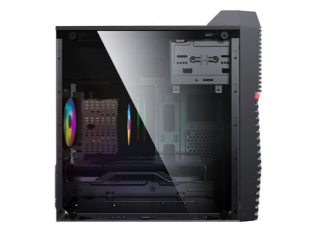 Gabinete PowerX 6503BK, Mini Tower, Black, Com Fita Led RGB, mATX, Com Fonte, Com Fan