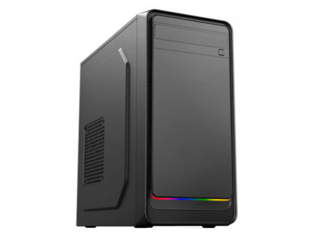 Gabinete PowerX 6503BK, Mini Tower, Black, Com Fita Led Blue, mATX, Com Fonte, Com Fan