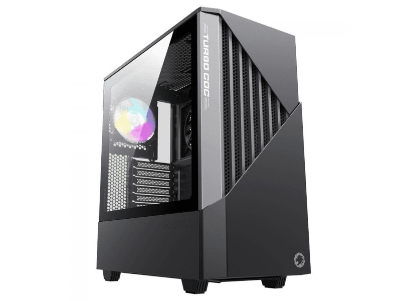 Gabinete Gamer Gamemax 3609BK, Typhoon, ARGB, Mid Tower, Vidro Temperado, Black, Sem Fonte, Com 2 Fans Gabinete Gamer Gamemax 3609BK, Typhoon, ARGB, Mid Tower, Vidro Temperado, Black, Sem Fonte, Com 2 Fans