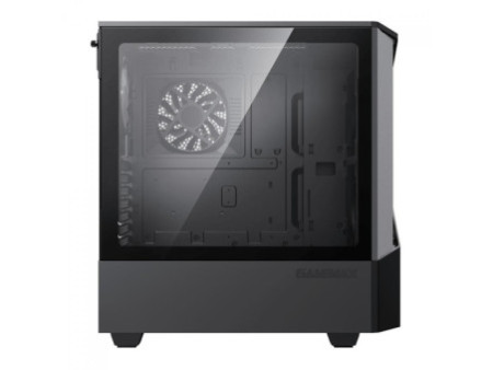Gabinete Gamer Gamemax 3609BK, Typhoon, ARGB, Mid Tower, Vidro Temperado, Black, Sem Fonte, Com 2 Fans