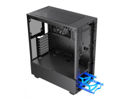 Gabinete Gamer Gamemax 3609BK, Typhoon, ARGB, Mid Tower, Vidro Temperado, Black, Sem Fonte, Com 2 Fans