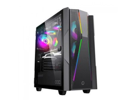 Gabinete Gamer Gamemax Panda,  Mid Tower, Vidro Temperado, Black, Sem Fonte, Com 1 Fan